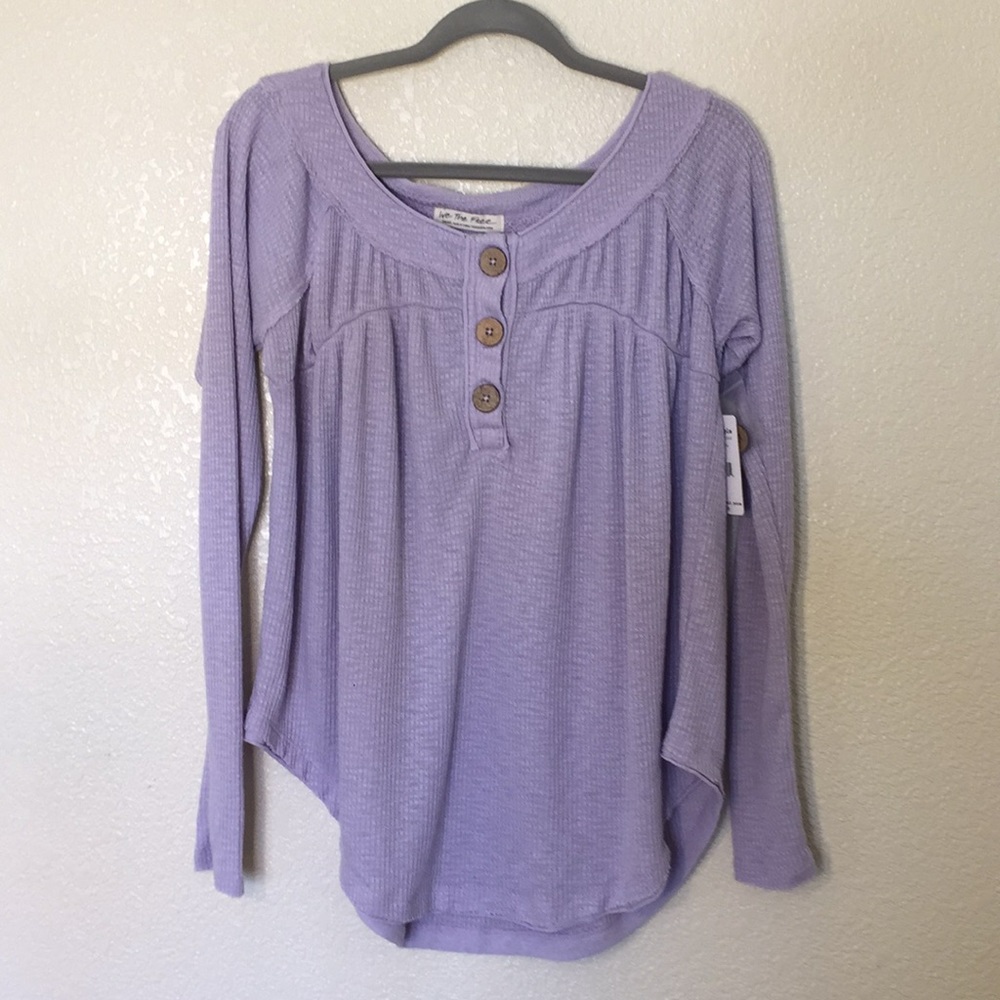Free people lilac cloud Henley top